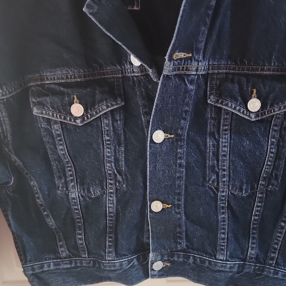 Agolde Dark Blue Denim Jacket - Picture 3 of 5